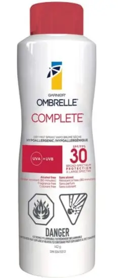 Ombrelle Garnier Complete Dry Mist Spray sunscreen recalled due to elevated benzene levels
