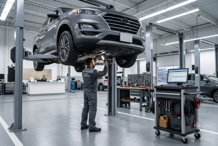 Service bay at a dealership